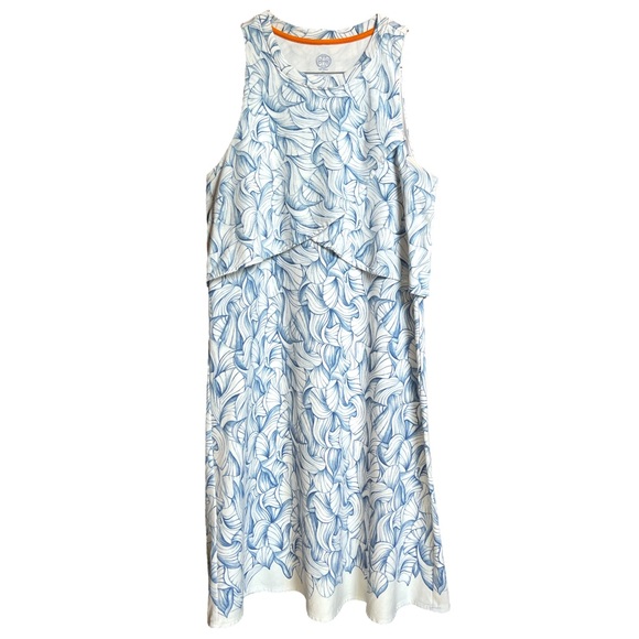 Tory Burch EUC Ellora blue and white layered bodice sleeveless dress Size XSMALL - Picture 1 of 6